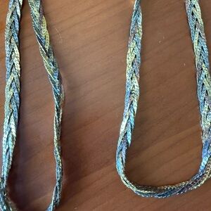 30” Elegant Gold,Silver , Copper Toned Braided Necklace